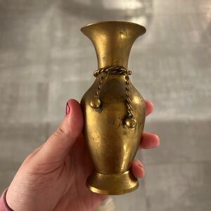 Brass Vase with Rope Accent